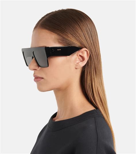 celine black and white sunglasses|Celine flat top sunglasses black.